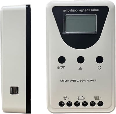 Solar Laadregelaar - Zonne Laadregelaar - Zonne-energie Systeem - Automatische Spanningsdetectie - 60A/80A/100A - Grijs