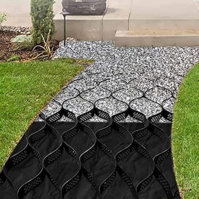 Tuin Bodemrooster - Grondstabilisator - Terrassen Aanleggen - Hoge Treksterkte - 51 cm Hoog - Zwart