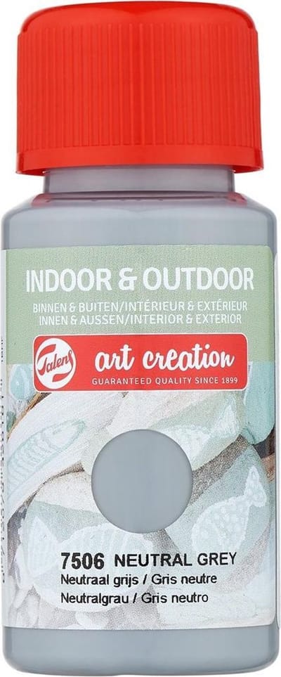 Art Creation Binnen en Buitenverf Fles 50 ml Neutraal Grijs 7506