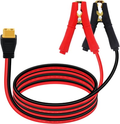 XT60 Krokodilklemmen Kabel - Batterij Aansluitkabel - Mobiele Energie - Hittebestendig tot 105°C - 2 Meter - Zwart