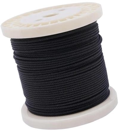 Stalen Kabel - Draadkabel - Projecten Binnen Buiten - Roestvrij Staal - 300ft - Wit