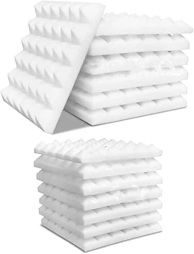 Geluidsisolatie Panelen - Akoestisch Schuim - Geluidsverbetering Kamer - Vlamvertragend Materiaal - 30x30x5 cm - Wit