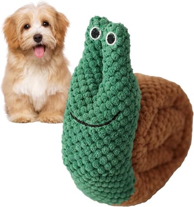 Hondenspeelgoed Slak - Kauwspeelgoed Puppy - Vermaak Honden - Ingebouwd Geluid - 18x18cm - Groen