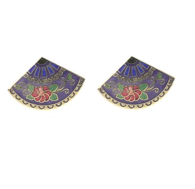 Behave - Oorstekers dames - bloemmotief - paars - 2,5 cm