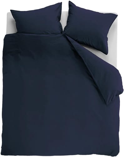 Ambiante Cotton Uni dekbedovertrek - Effen - Tweepersoons - 200x200/220 - Donker Blauw