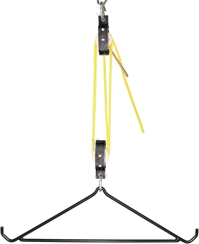 Hijsinstallatie met katrol - Hijs- en bergkabel - Zwaar tillen - Eénpersoons bediening - 250 kg capaciteit - Rood