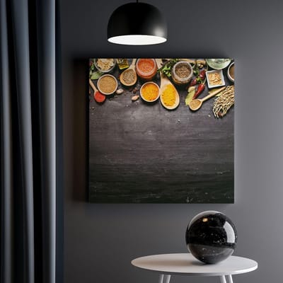 Artaza Canvas Schilderij Specerijen - 40x40 cm - Klein - Keuken Wanddecoratie - Muurdecoratie Kruiden - Kamer Accessoires