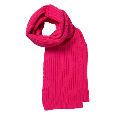 Apollo - Feest sjaal 2 x 2 rib fluor rose - One size - Carnavals sjaal - Sjaal roze - Gebreide sjaal - Gekleurde sjaal