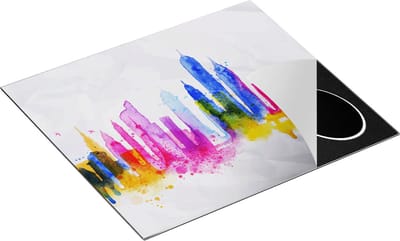 Chefcare Inductie Beschermer Kleurrijk New York van Aquarel - Abstract - 60x50 cm - Afdekplaat Inductie - Kookplaat Beschermer - Inductie Mat