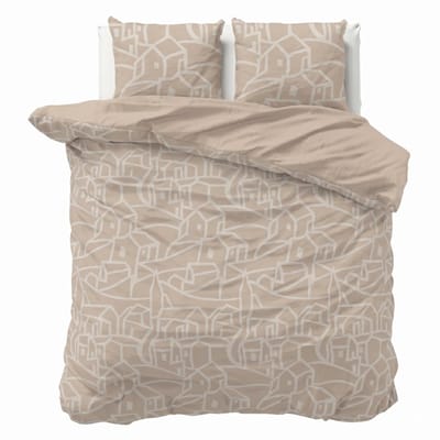 Dekbed-Discounter - Presence Dekbedovertrek 140 x 200/220 cm - Verkoelend Percale Katoen - Korte instopstrook - Wassen op 40 graden - Inclusief 1 kussensloop - Village