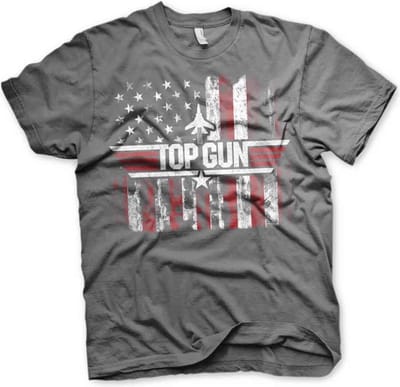 Top Gun Heren Tshirt -M- America Grijs