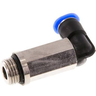 4mm x G1/8'' 90 graden L-verbinding Messing/PBT Insteekfitting Buitendraad Lange Huls Draaibaar Compact Ontwerp NBR [2 Stuks]