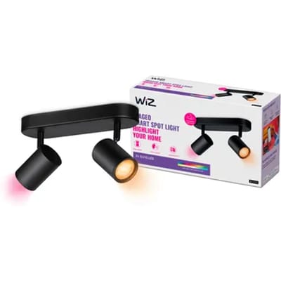 Wiz Opbouwspot Imageo Zwart Gekleurd Licht 2xgu10 5w