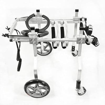 Honden Rolstoel - Hulpstuk - Mobiliteit Terug - Verstelbaar Aluminium Frame - Verschillende Maten - Zilver