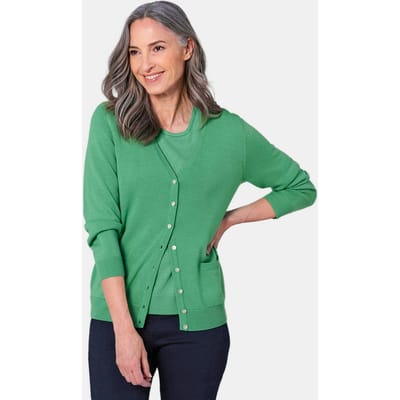 Tricot jasje van zuivere merinowol - groen - Gr. 20 van Goldner Fashion