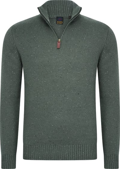 Mario Russo Skipper - Heren Trui - Half Zip - Groen - M