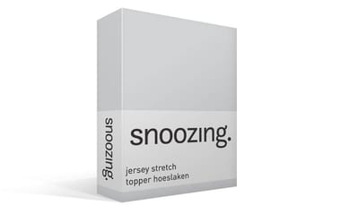 Snoozing Jersey Stretch - Topper - Hoeslaken - Eenpersoons - 70/80x200/220 cm - Grijs