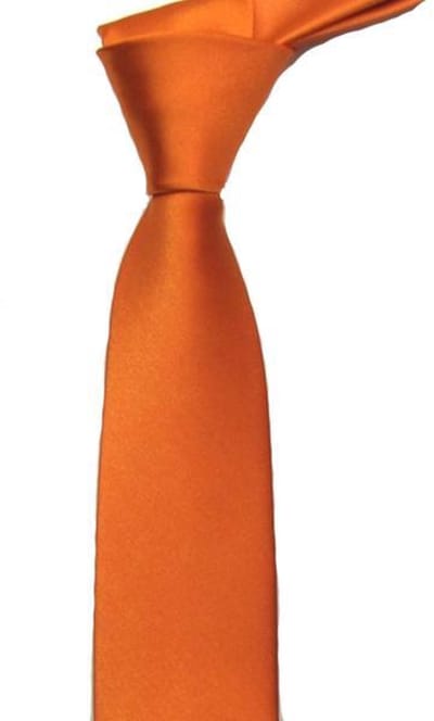 Stropdas - Satijnen look - Smalle stropdas - Glanzend - Tie - Polyester - Accessoire - Elegante das - Chique stropdas - Feestelijke gelegenheden - Party outfit - Oranje - Jonyx