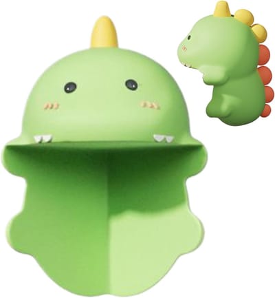 Hoekbeschermers tegen botsingen - 2 stuks - Zachte rand voor tafelhoeken - Meubelhoekbeschermers - 2,5 x 3 cm - Tafelhoekbeschermer - Dinosaurusdesign - Randbescherming - Geschikt voor badkamers, keukens, nachtkastjes - Groen