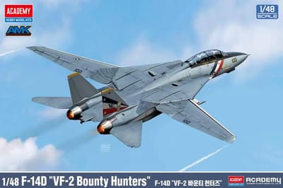 Academy Modelbouwpakket Militaire voertuigen - 12370 Grumman F-14D Tomcat VF-2 Bounty Hunters - Amerikaanse Straaljager Plastic - 1:48 - Modelbouw