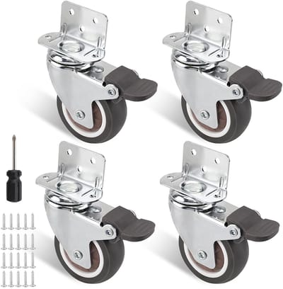 Meubels wielen set van 4 - 30 mm - met rem - 360° draaibaar - vloerbescherming - SnelShoppen
