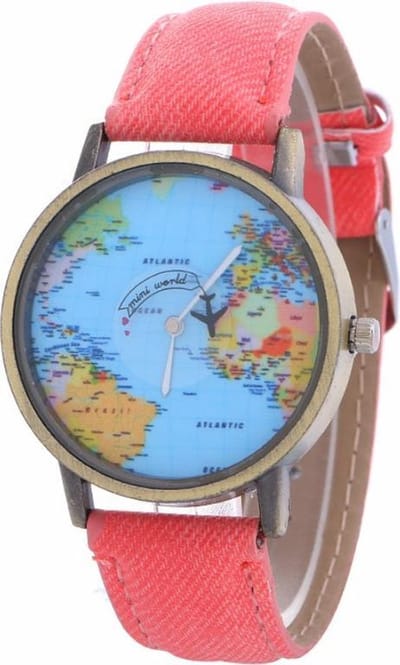 Fako® - Horloge - Mini World - Vliegtuig - Rood