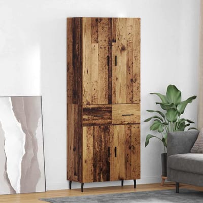 vidaXL - Highboard - 2 - st - Oud - Hout - 69,5 - x - 34 - x - 180 - cm - Bewerkt - hout