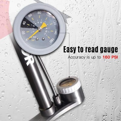 Fietsvloerpomp 160PSI Fietsluchtpomp met Manometer Presta & Schrader Ventielen Bandenslangopblazer met Multifunctionele Bal zwart