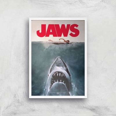 Jaws Giclee Art Print - A3 - White Frame