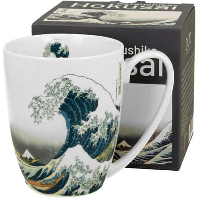 Merkloos Porseleinen Mok 350ml - The Great Wave, Klassiek Design