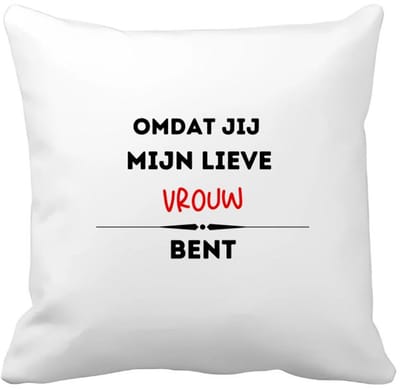 Akyol - omdat jij mijn lieve vrouw bent Kussen hoes - Vriend/vriendin - de liefste vrouw - valentijnsdag - verjaardag - cadeautje voor vriendin - kado - geschenk - 40 bij 40 cm