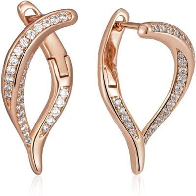 Nouvelles Boucles d'Oreilles Couleur Or Rose Pour Femmes Filles Mode Géométrique Zircon Naturel Boucle d'Oreille Pendant Haute Qualité Bijoux Quotidien beige