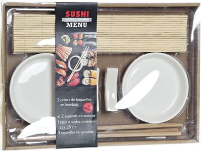Sushi servies / serveerset voor 2 personen - 7-delig - Sushi eetset - keramiek