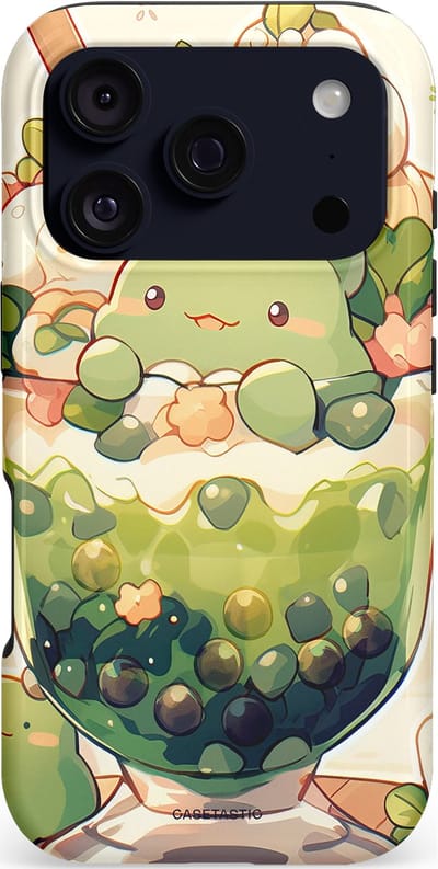 Casetastic hoesje geschikt voor Apple iPhone 17 Pro - MagSafe - Dubbellaagse bescherming - Zoet Dessert Patroon - Fashion Case - Crème Saliegroen Perzik
