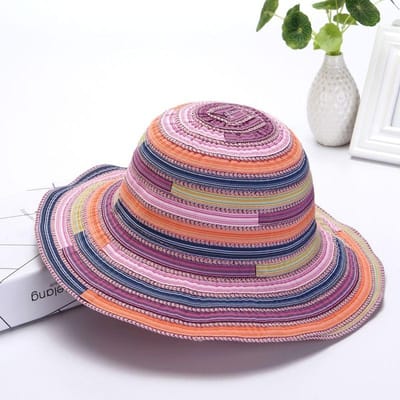 Zonnehoed voor Dames Zomer Veelzijdig Casual Strandhoed Grote Rand Zonnehoed Zonbescherming Canvas 56-58cm paars