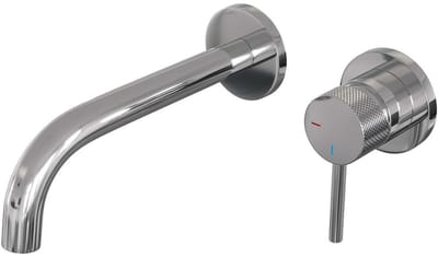 Brauer Chrome Carving Inbouw Wastafelmengkraan met Gebogen Uitloop en Rozetten Model A1 Chroom