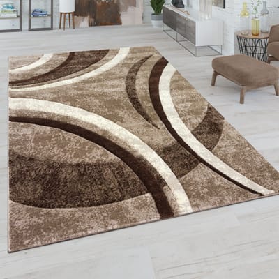Paco Home Vloerkleed Woonkamer Laagpolig Vintage Handgemaakt Contour Gesneden 3D Look 80x300 cm