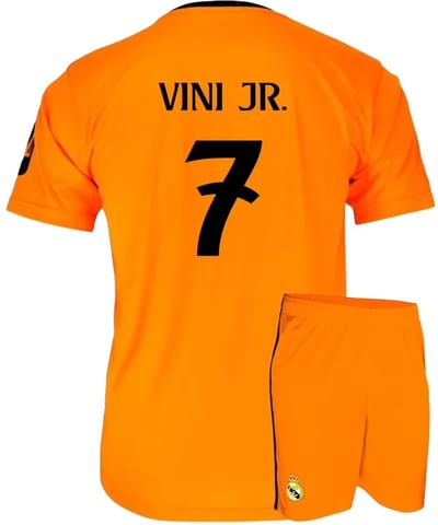 Real Madrid Voetbaltenue Vini JR. Uit - Voetbal Tenue Kinderen - Shirt en Broekje - Jongens en Meisjes -- Maat 116