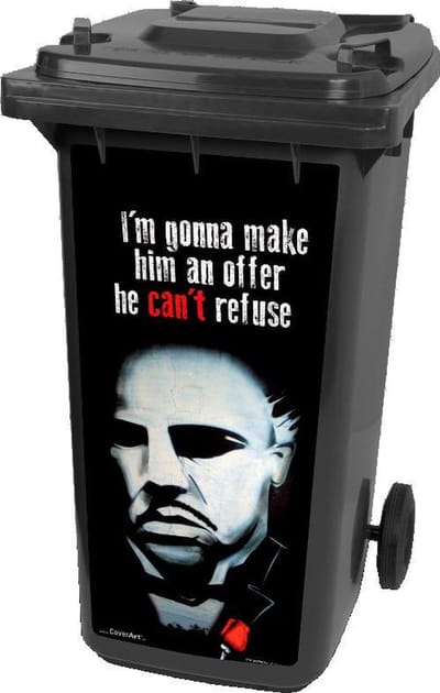Container sticker - The God Father - kliko sticker - afvalbak stickers - vuilnisbak - CoverArt