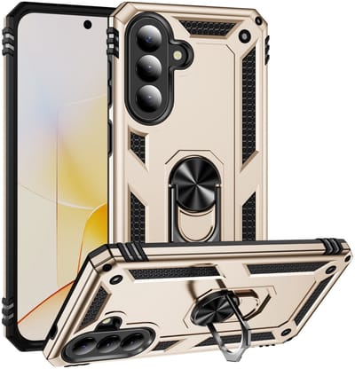 Coverup Hoesje - Geschikt voor Samsung Galaxy A57 Hoesje - Coverup Armor Ring Kickstand Back Cover - Goud