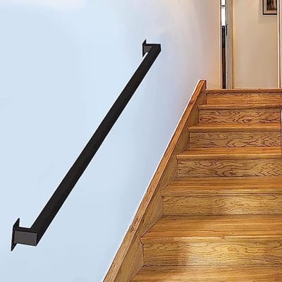 Wandleuning - Steunstang - Veiligheid Binnen Buiten - Smeedijzer Robuust - 200 cm - Zwart