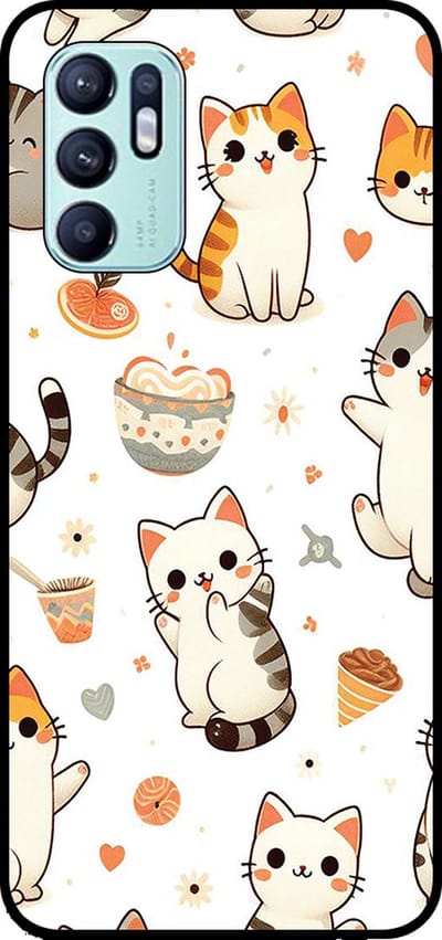 Smartphonica Telefoonhoesje Geschikt voor Oppo Reno6 4G met katten opdruk - TPU backcover case cat design geschikt voor Oppo Reno6 4G