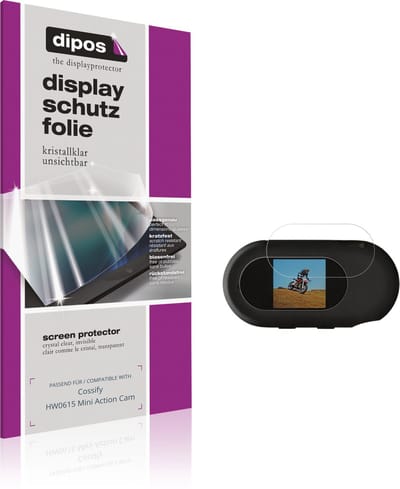 dipos – 4x Beschermfolie geschikt voor Cossify HW0615 Mini Action Cam | Krasbestendige & heldere Screenprotector Ultra-Thin
