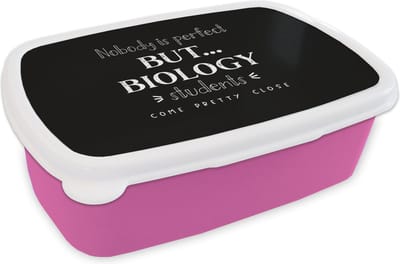 Broodtrommel Roze - Lunchbox - Brooddoos - Studenten - Biologie - Bèta - Onderwijs - 18x12x6 cm - Kinderen - Meisje