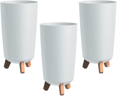 Prosperplast Gracia Tubus - Bloempot set van 3 stuks - Plantenbak - 36,5 x 19,5 cm - Wit