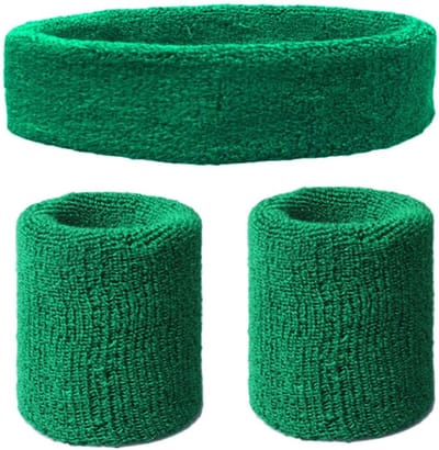 Finnacle - "3-stks. Zweetbandjes Set: ~Hoofd & PolsGroen~"