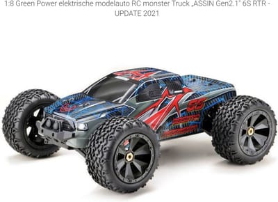 Absima ASSASSIN Gen2.1 6S Grijs, Zwart, Meerdere kleuren Brushless 1:8 RC auto Elektro Monstertruck 4WD RTR 2,4 GHz