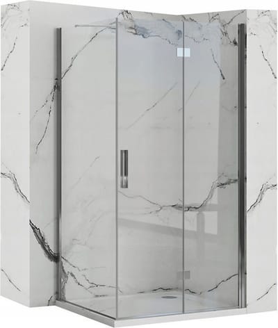 Rea Molier - Douchecabine - Chroom - 100X80 Rechthoek - 100X80X190Cm