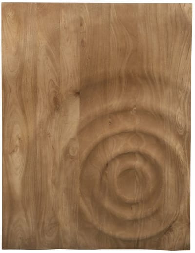 PTMD Mattin Natural Mango Wood Circle Wall Panel Rect S