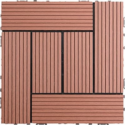 Terrastegels - Vloertegels Buiten - Tuin Decoratie - In elkaar grijpend Systeem - 30x30 cm - Houtkleur